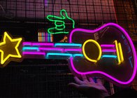 200cm 12VDC Guitar Led Neon Sign For Tavern Background Wall